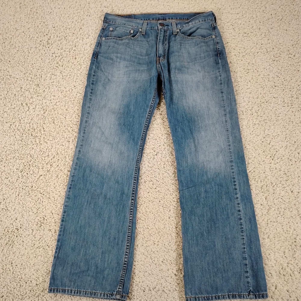 Levis Jeans Mens 34x32 Blue 527 Bootcut Western Cowboy Faded Denim Work Chore